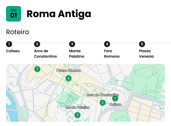 Roteiro diário por proximidade